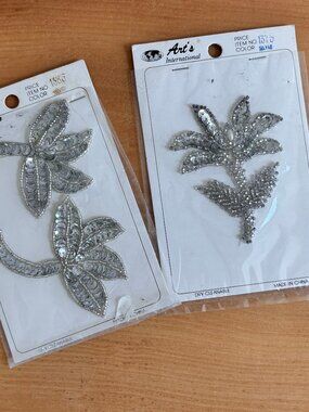 Vintage Beaded Sequined Sew-On Embellishments New